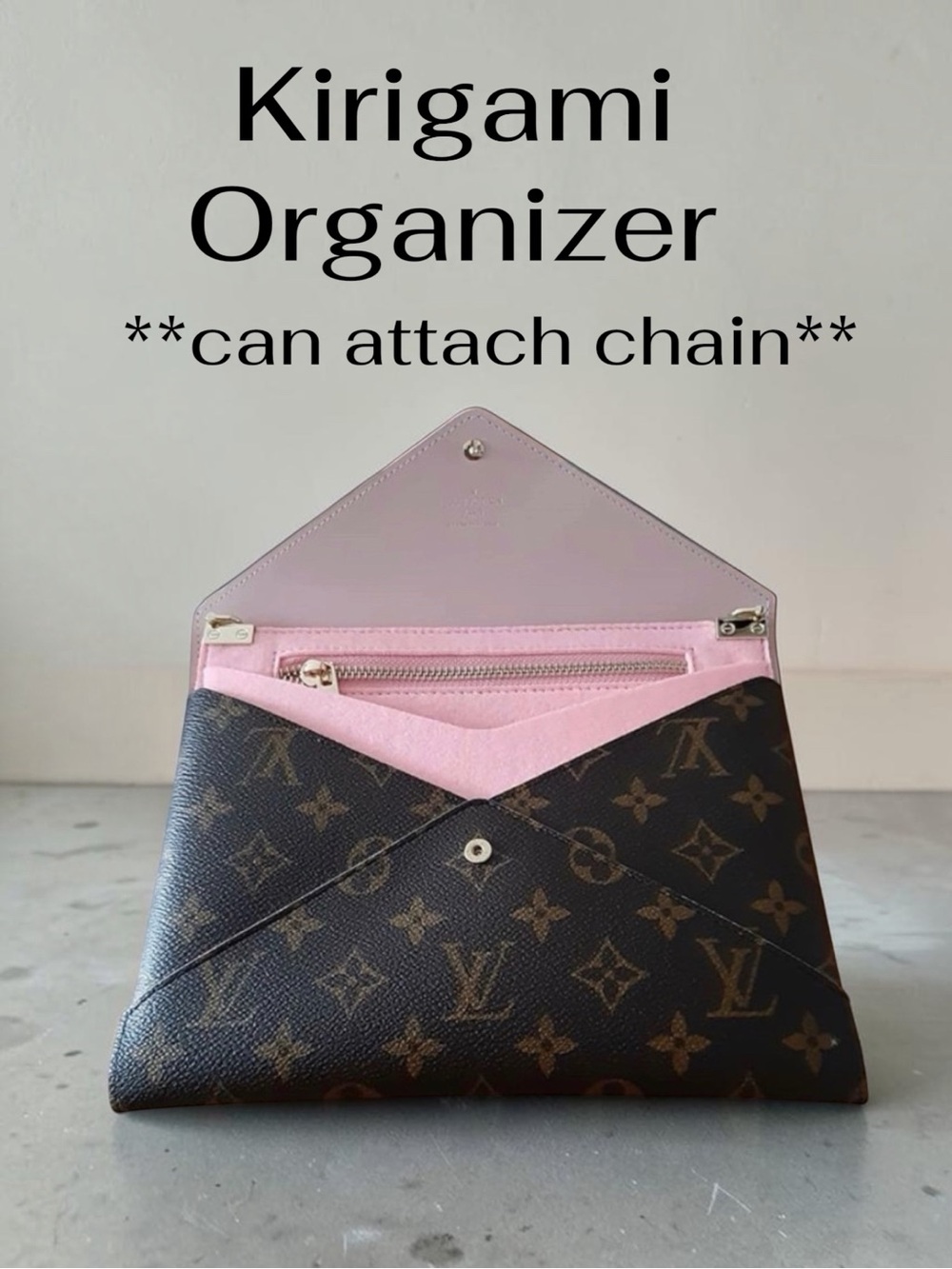 Pink Kiragami to Crossbody Organizer or Tan